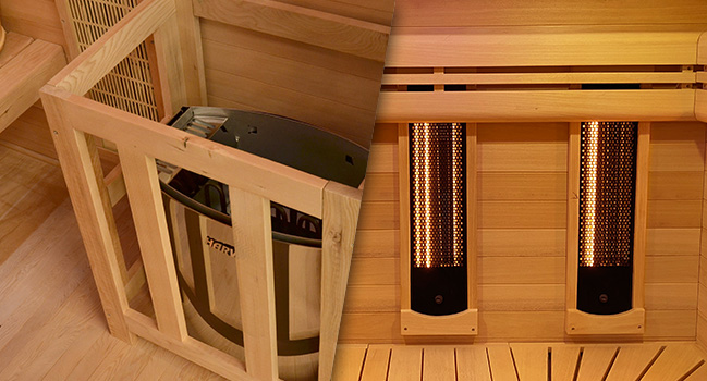 Sauna hybride COMBI avec chaleur vapeur ou infrarouge