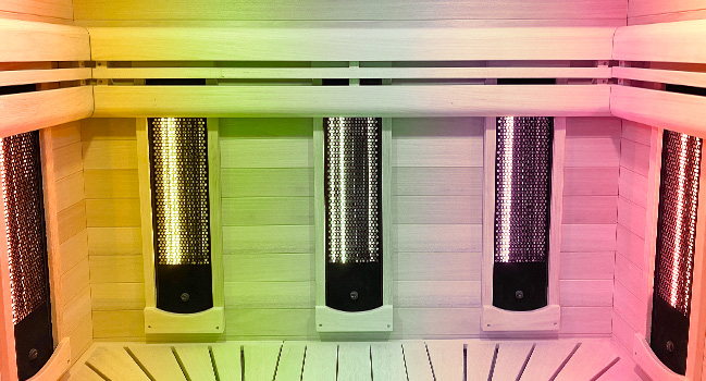 Chromothérapie 7 LED pour le sauna combi de holl's