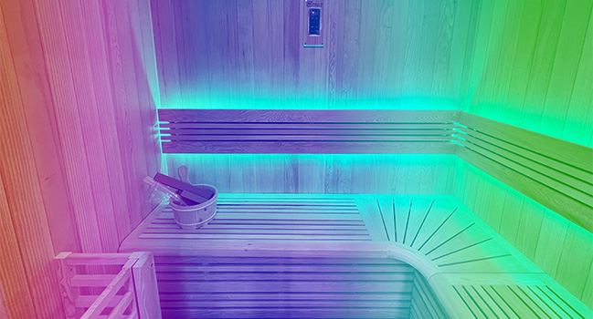 Chromothérapie LED 7 coloris dans le sauna Utopia holl's